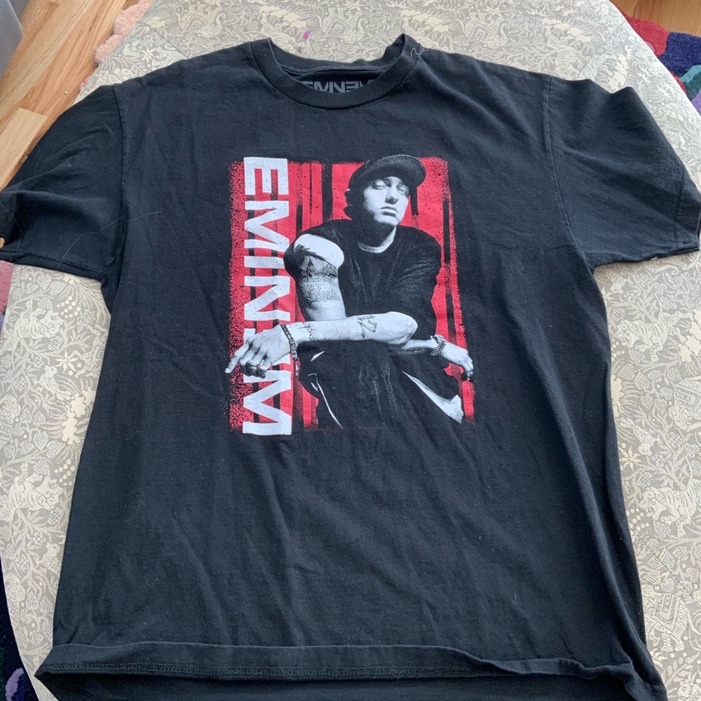 Eminem Black and Red Graphic Tee
